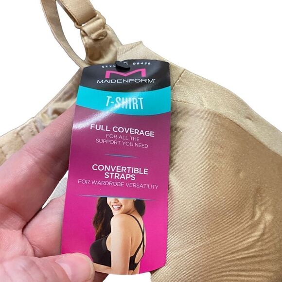 MaidenForm NEW size 36 B Tan Tshirt bra full coverage cover table straps - Picture 2 of 6